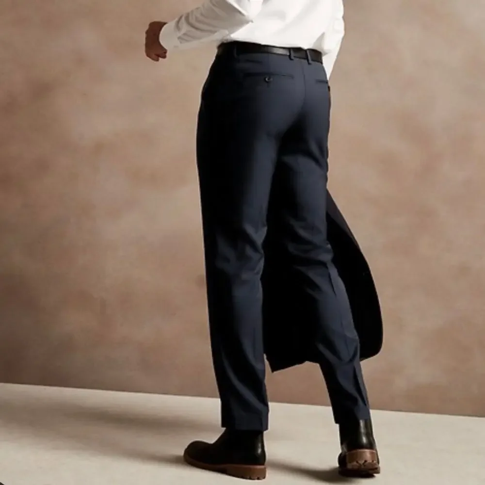 Banana Republic Men's Standard Italian Wool Suit Pant Navy Blue 40 x 32